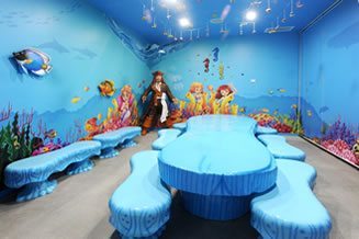Under The Sea kids birthday party room at The Play Cave, Sydney AU