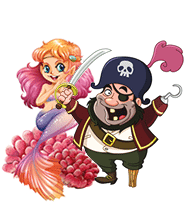 mermaid and pirate drawing